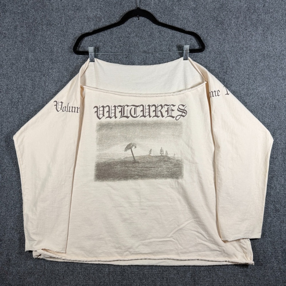 2024 YZY Kanye West Gosha Vultures 1 Album Long Sleeve Rap Tee Beige Size 2